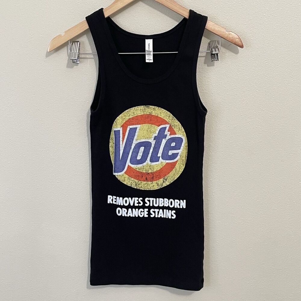 Vote Removes Stubborn Orange Stains Anti-Trump Tank Top Black Tide Women’s S